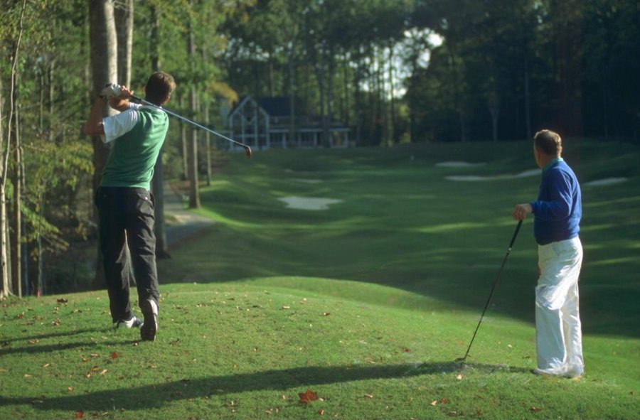 Glen Byrnes & Del Snyder Play the 18th Hole of the Green Course