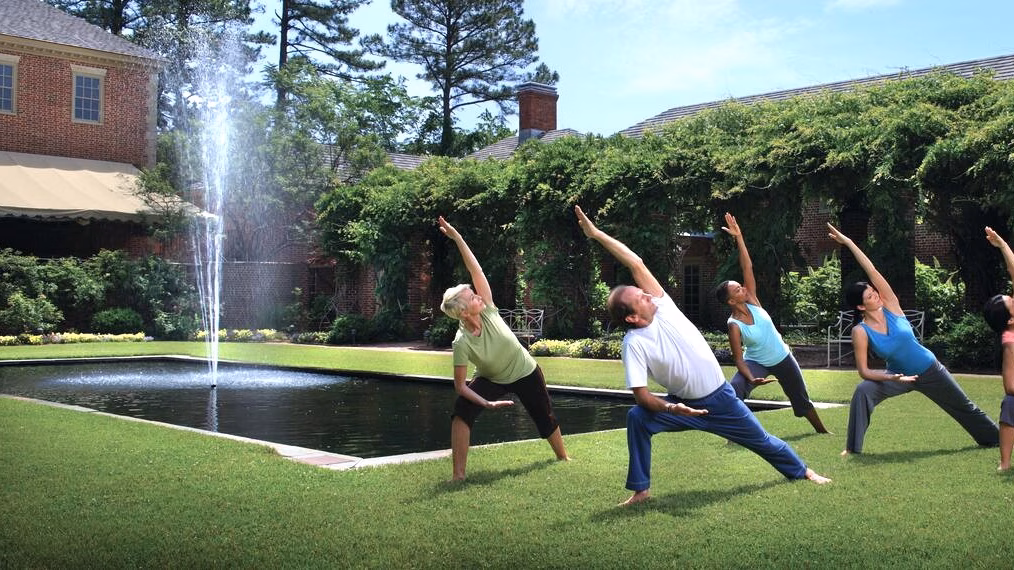 Group Workout on Spa Lawn