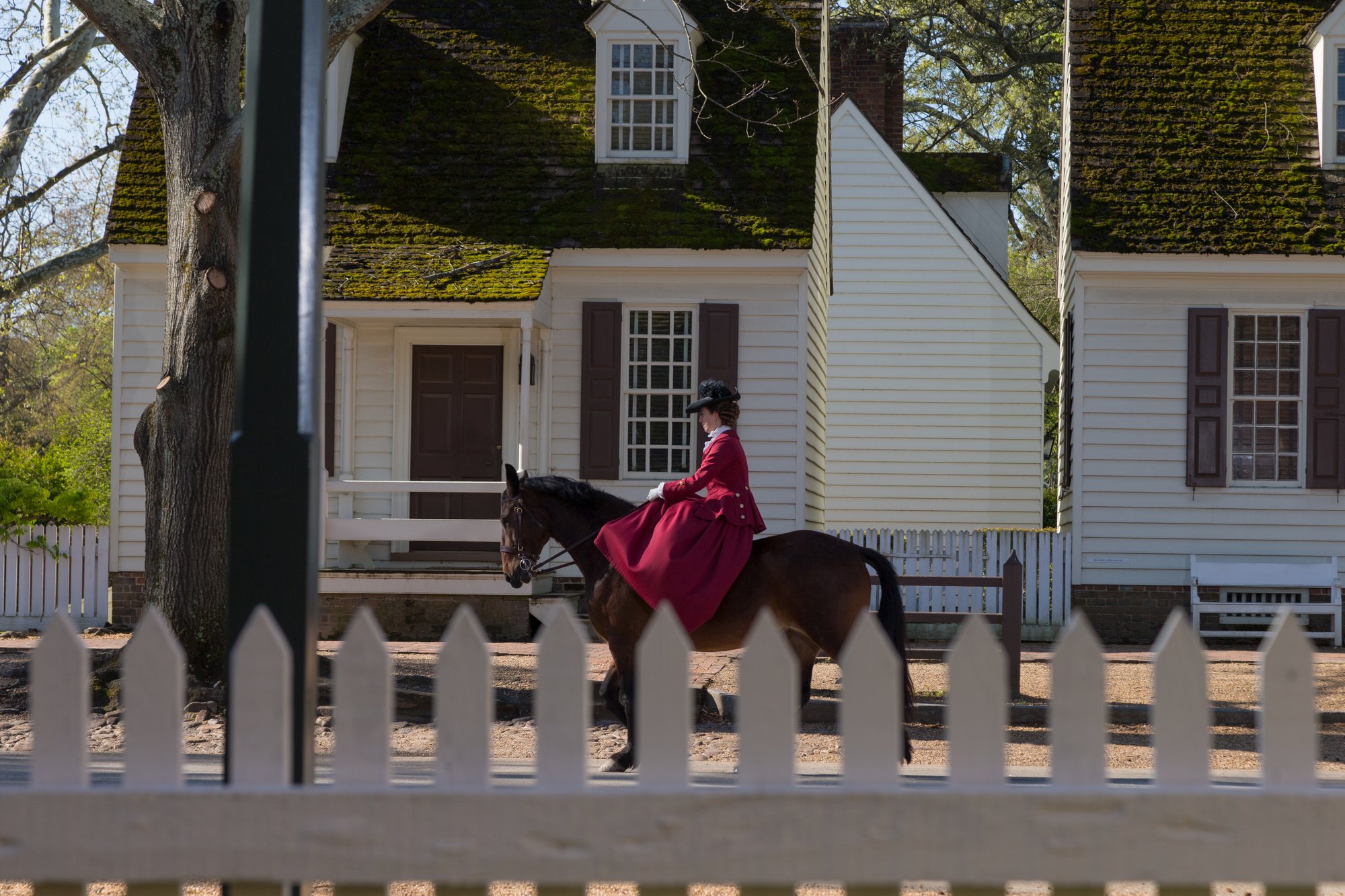 Martha Washington Horseback Riding in Front of Orlando Jones Office