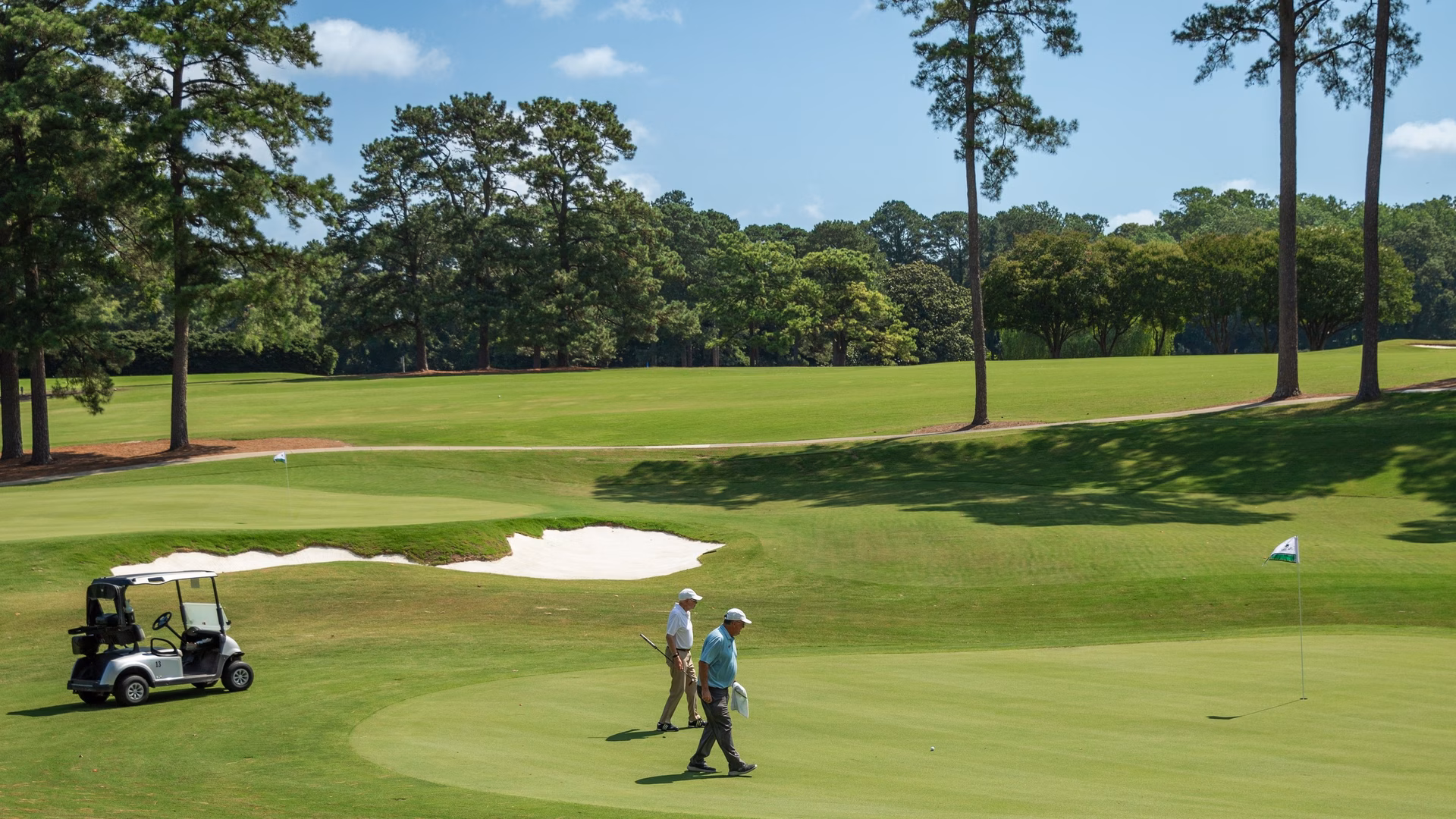 Mr. Jim Thomas & Glen Byrnes play the opening hole