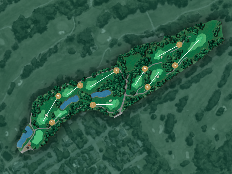 The Shoe Course Renderings & Yardages (4 x 3 in)