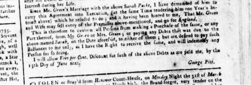 Virginia Gazette (Rind), April 22, 1757, 4