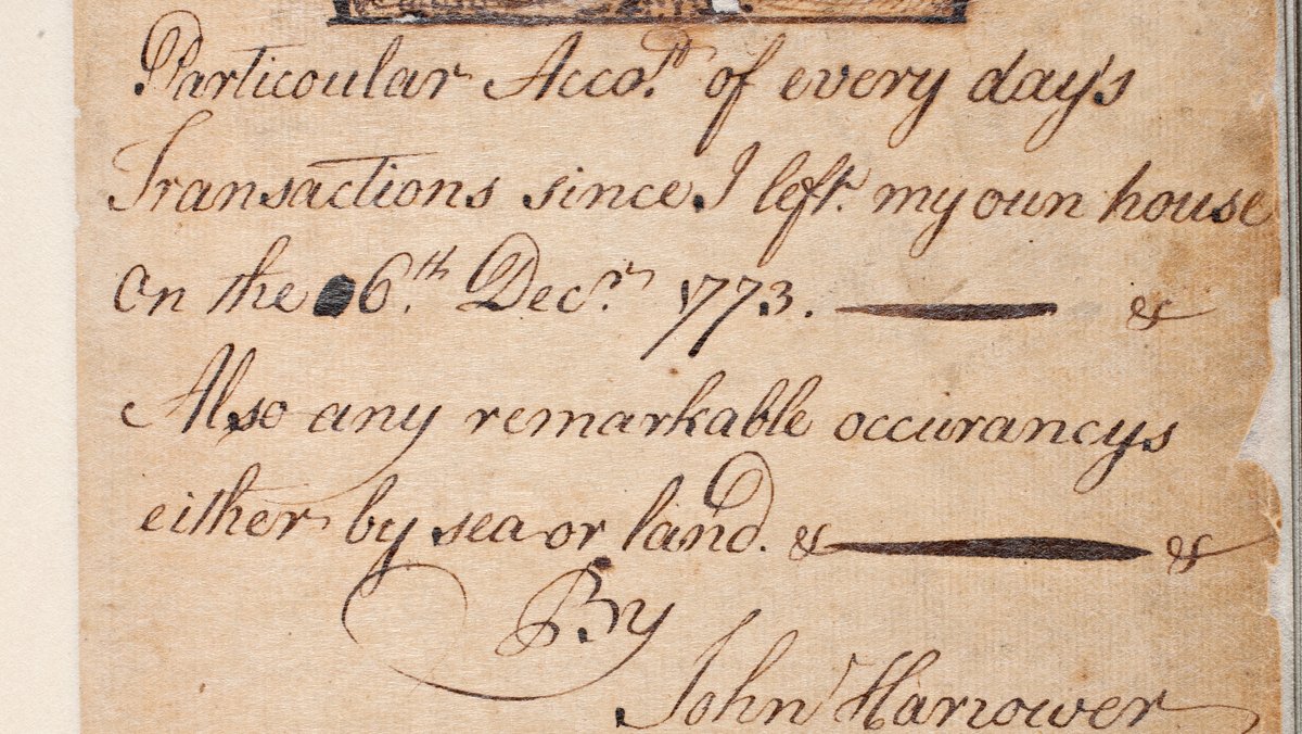 An image of John Harrower's diary.