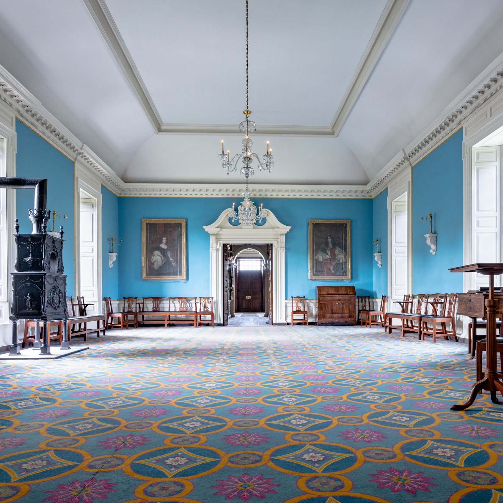 Inside the Governors Palace in Colonial Williamsburg's Historic Area.