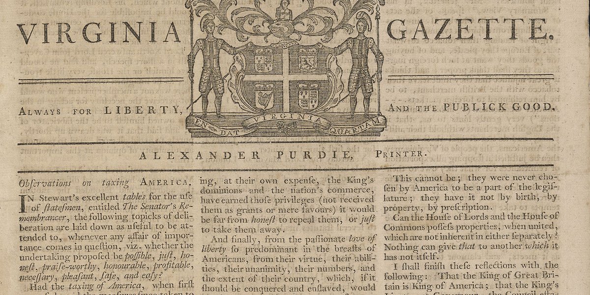 The Fourth Virginia Gazette - Colonial Williamsburg